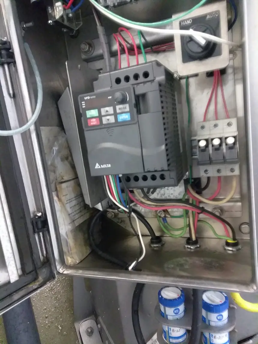 Delta variable frequency drive installed and wired